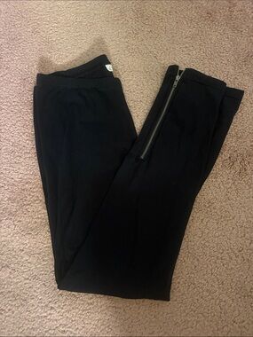 Black Zipper Detail Leggings
